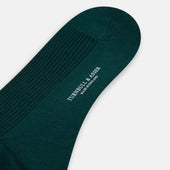 Petrol Green Mid Length Merino Socks