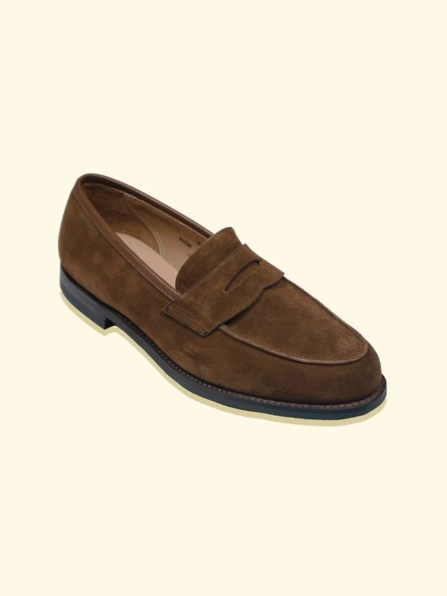 Bodley Penny Loafers by Crockett & Jones for The Anthology - Snuff Suede — The Anthology