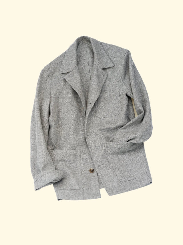 Lazyman Jacket - Heather Grey Herringbone — The Anthology
