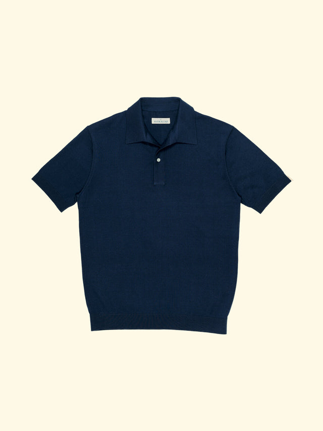 Superfine Knitted Short Sleeve Polo - Club Navy — The Anthology