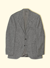 Wool Tweed Sport Jacket Grey Herringbone The Anthology