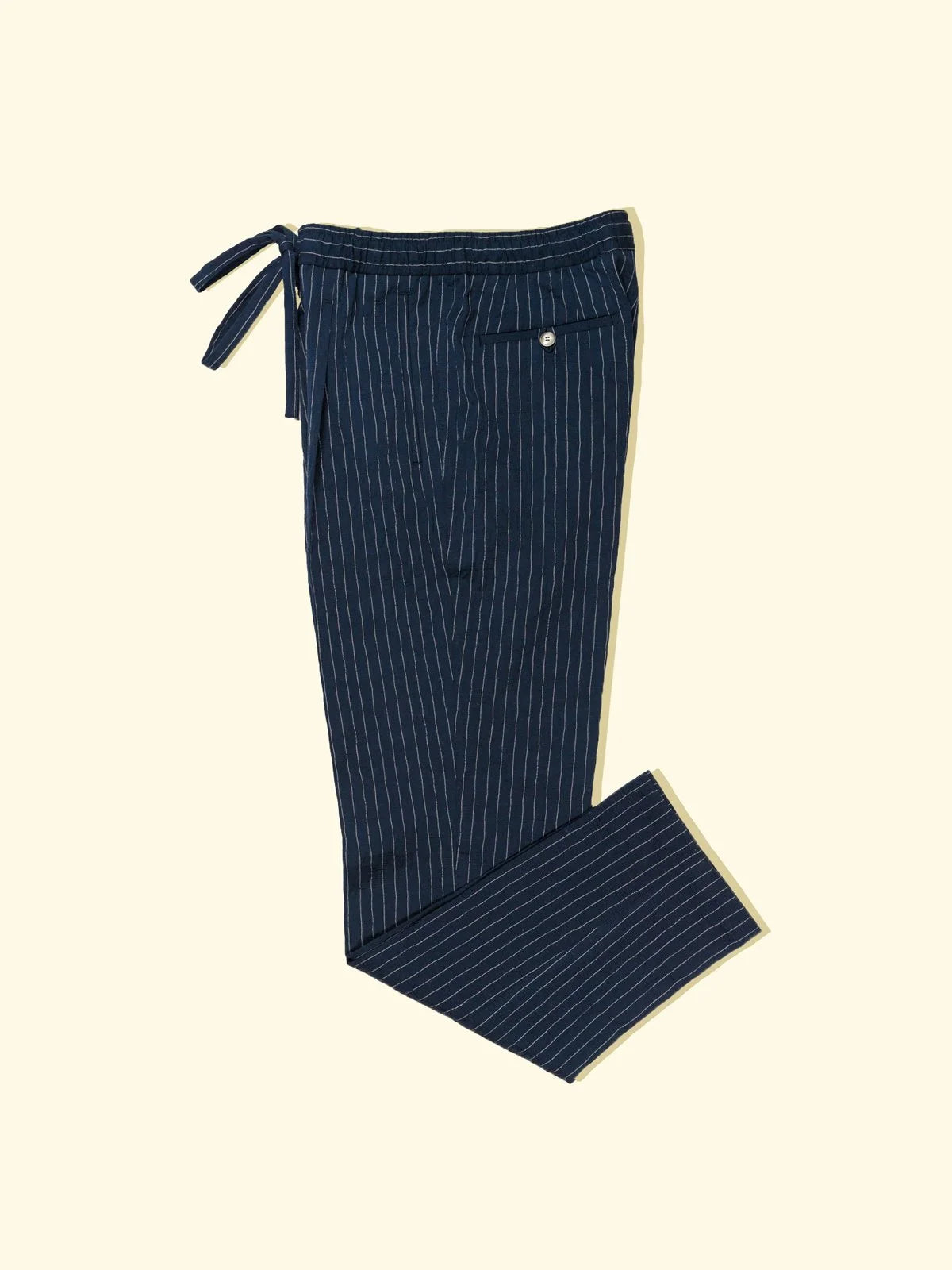 Drawstring Trousers White Ripple Stripe The Anthology