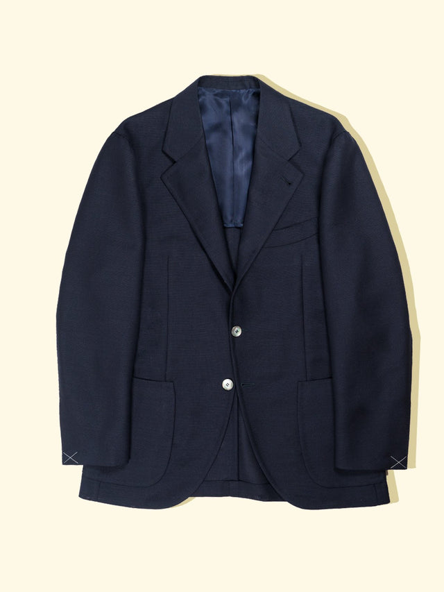 Wool/Mohair Hopsack Featherweight Blazer - Navy — The Anthology