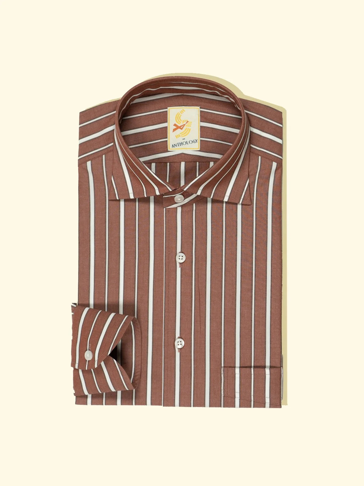 Bordeaux Mocha And White Striped Shirt The Anthology