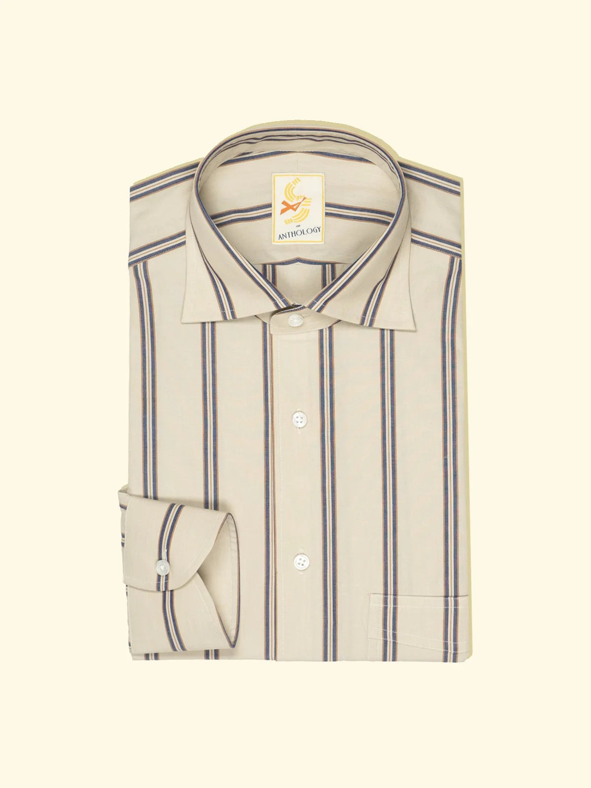 Blue And Caramel Striped Shirt The Anthology