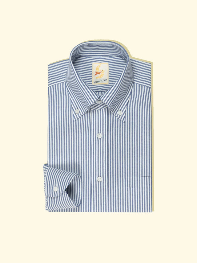 Blue and White Lightweight Oxford Button-down Shirt — The Anthology