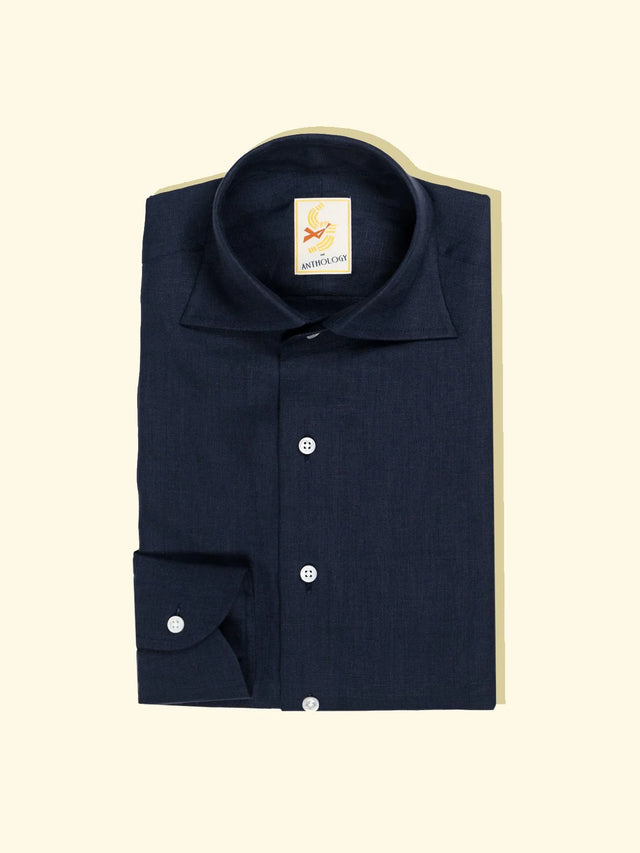 Deep Blue Linen Shirt — The Anthology