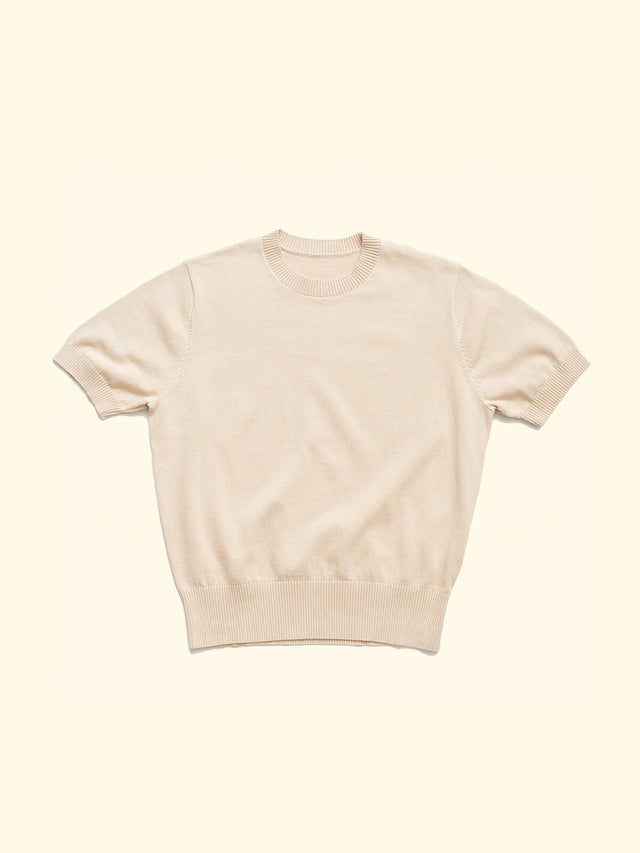 Knitted T-Shirt - Ecru — The Anthology