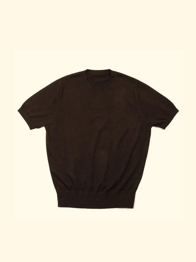 Knitted T-Shirt - Espresso — The Anthology