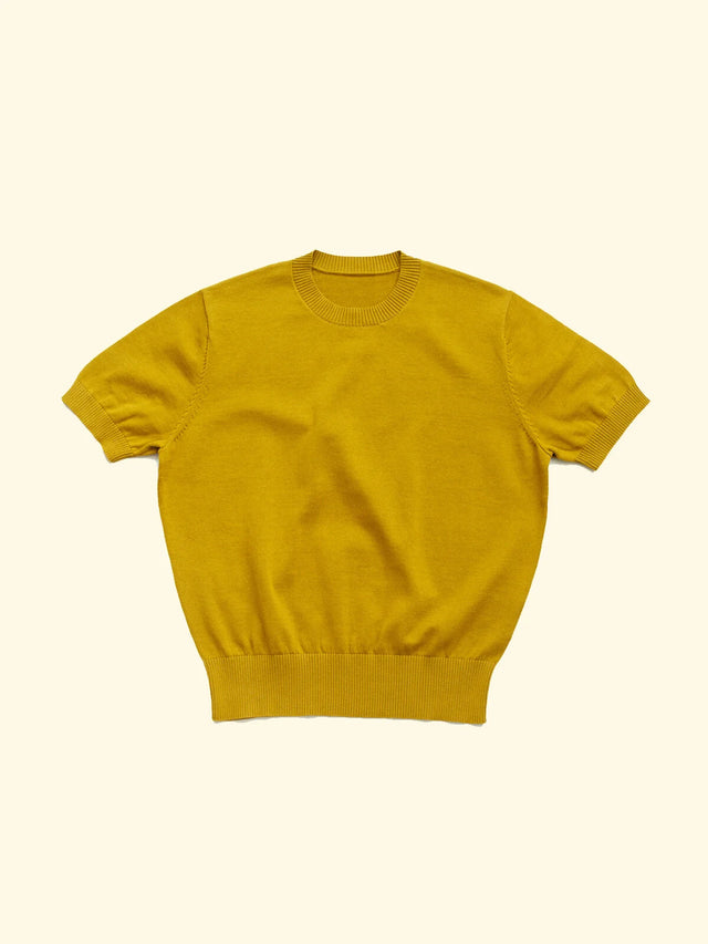 Knitted T-Shirt - Mustard — The Anthology