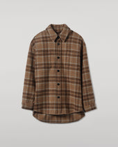 Cashmere Wool Blend Brown Overshirt