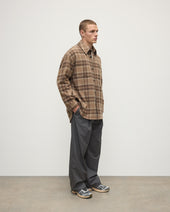 Cashmere Wool Blend Brown Overshirt