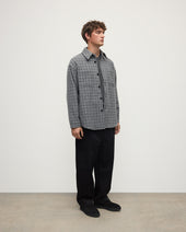 Cashmere Wool Blend Grey Overshirt