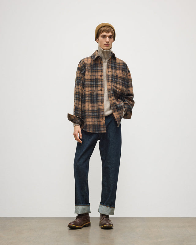 Atholl Grey Camel Plaid Overshirt