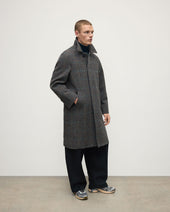 'The Balmacaan' Coat | Dark Slate Check