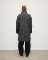 'The Balmacaan' Coat | Dark Slate Check