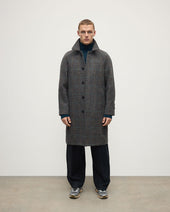 'The Balmacaan' Coat | Dark Slate Check