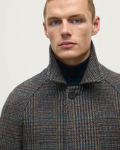 'The Balmacaan' Coat | Dark Slate Check