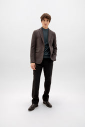 Mock Turtle Neck Blue Merino Jumper