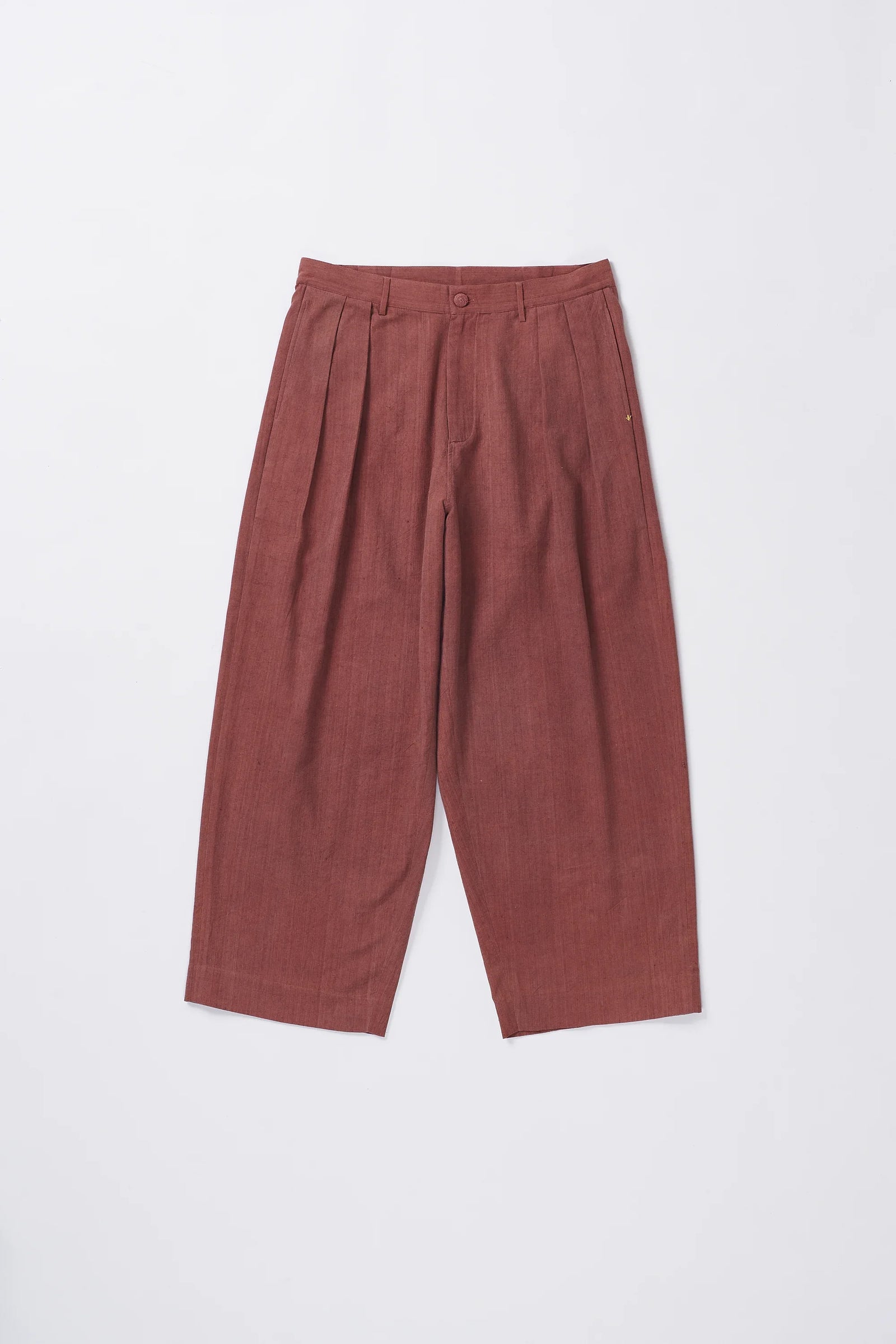 Pleated Cotton Trousers In
