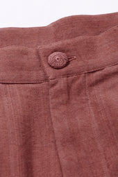 Pleated Cotton Trousers In