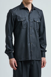 Antonio Shirt In Wool Pinstripe