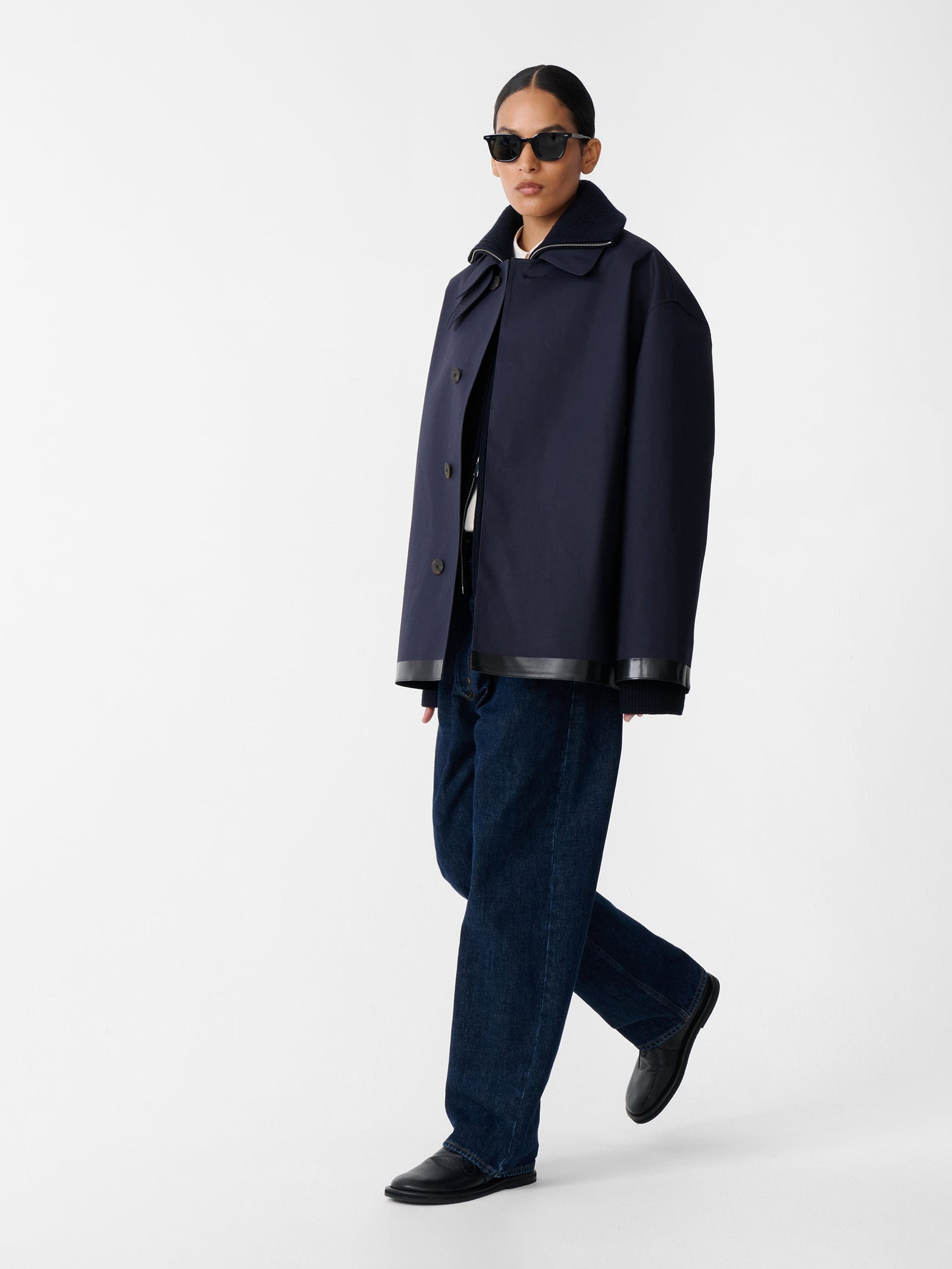 Sn X Mackintosh Teviot Short Mac Coat In