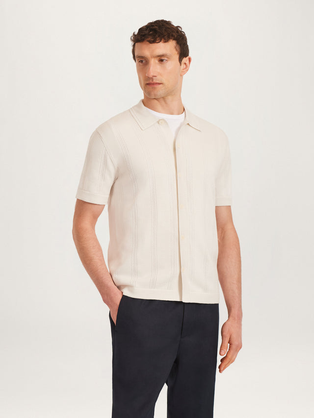 The Pointelle Knit Shirt || Ecru | Organic Cotton