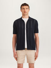 The Pointelle Knit Shirt || Navy | Organic Cotton