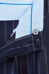 Umberto Trousers In Wool Pinstripe