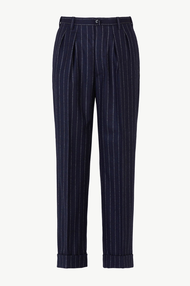 Umberto Trousers in Wool Pinstripe