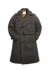 The Ps English Tweed Overcoat Dark Brown