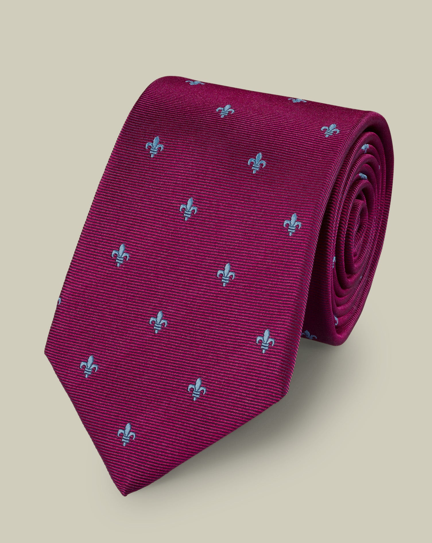 Silk Fleur de Lys Tie - Blackberry Purple