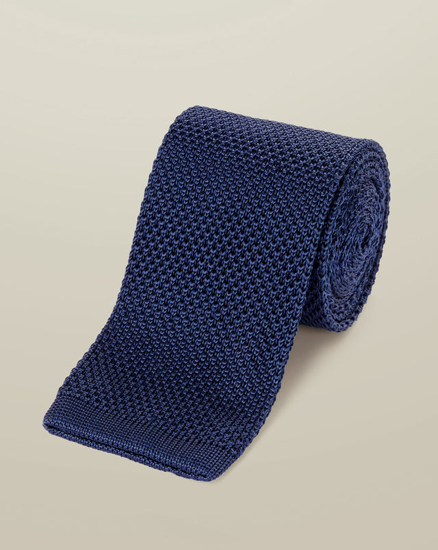 Slim Silk Knitted Tie - Royal Blue