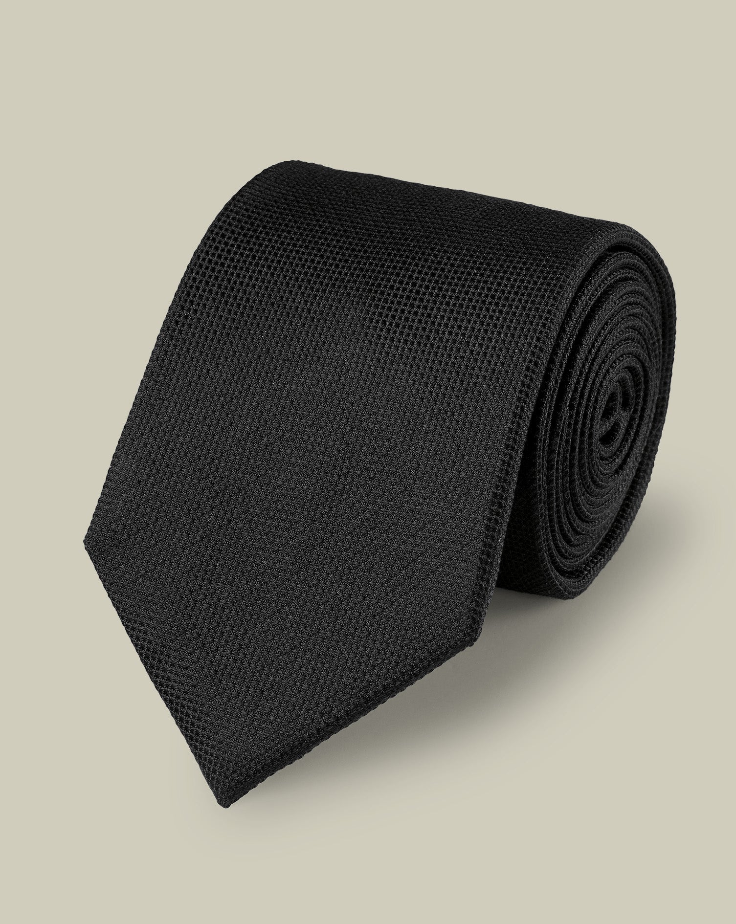Silk Textured Tie - Black