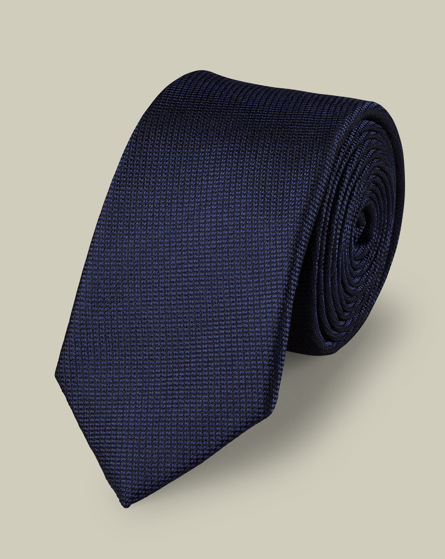 Silk Textured Slim Tie - French Blue