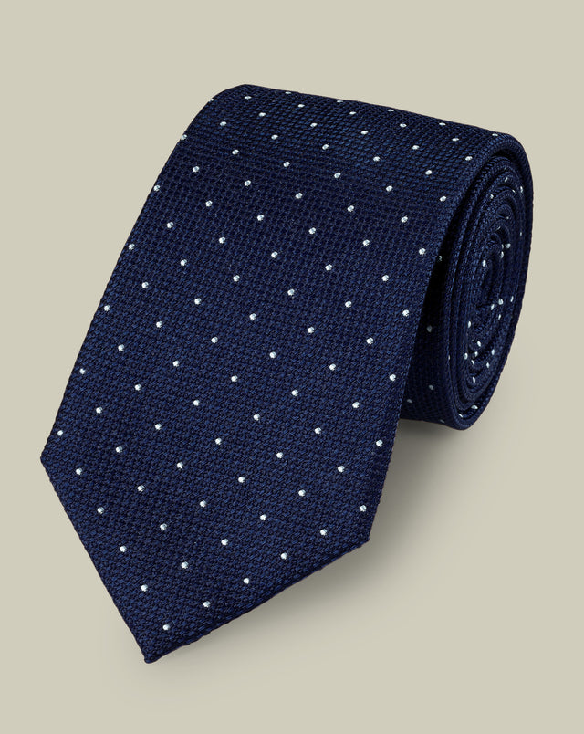 Silk Spot Tie - Petrol Blue & Light Blue