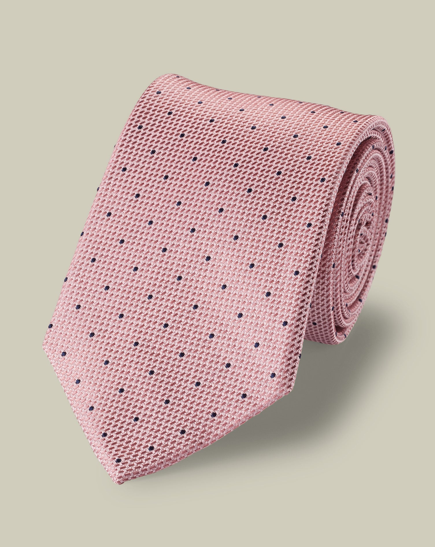 Silk Spot Tie - Pink & Navy