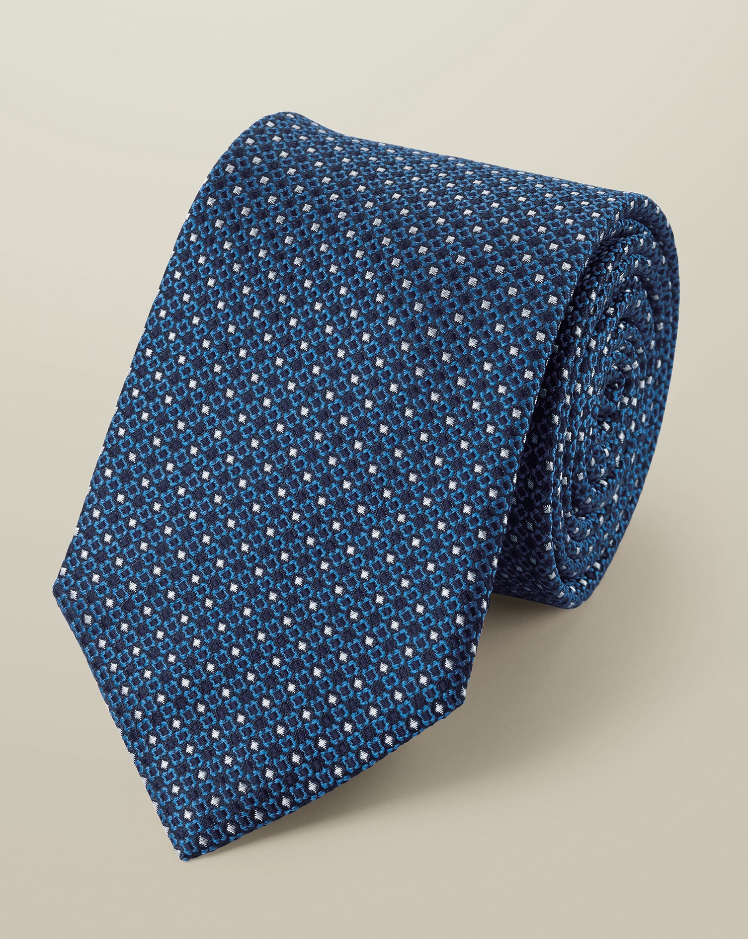 Silk Tie Ocean Silver