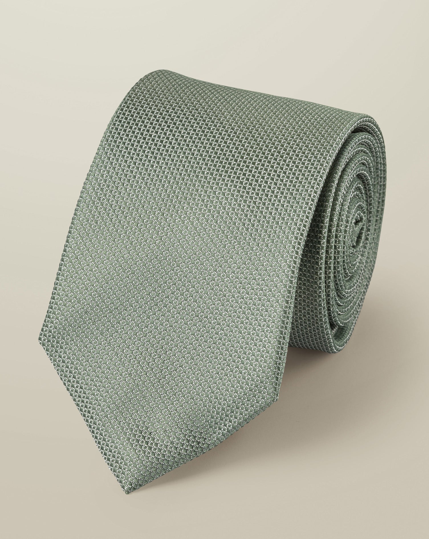 Silk Textured Tie Green