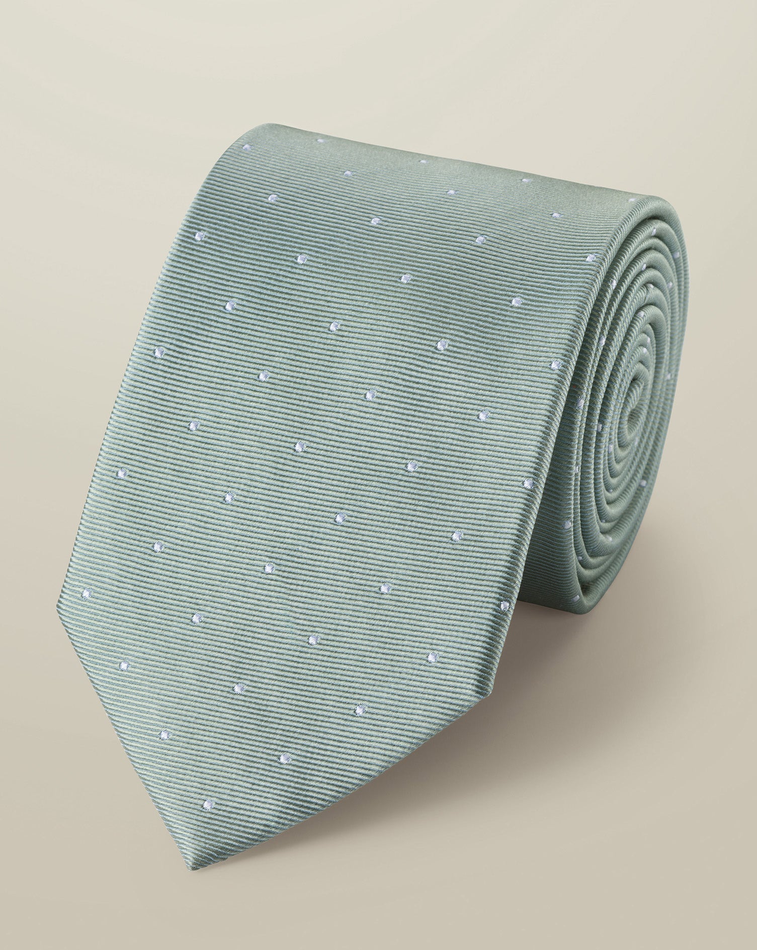 Silk Spot Tie – Teal Green