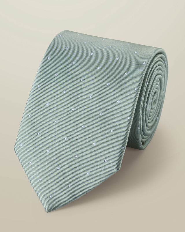 Silk Spot Tie – Teal Green