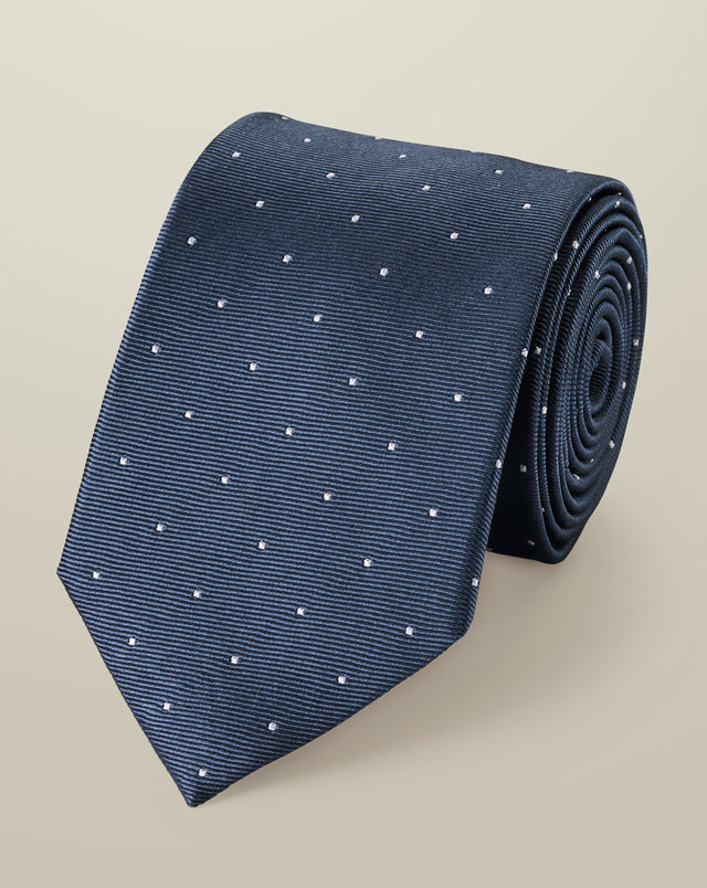 Silk Spot Tie – Steel Blue