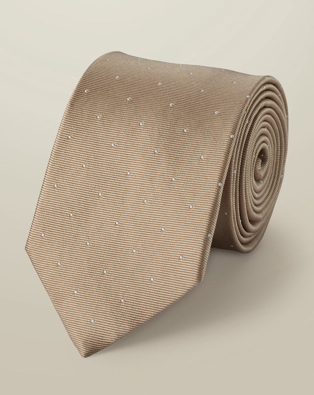 Silk Spot Tie – Tan