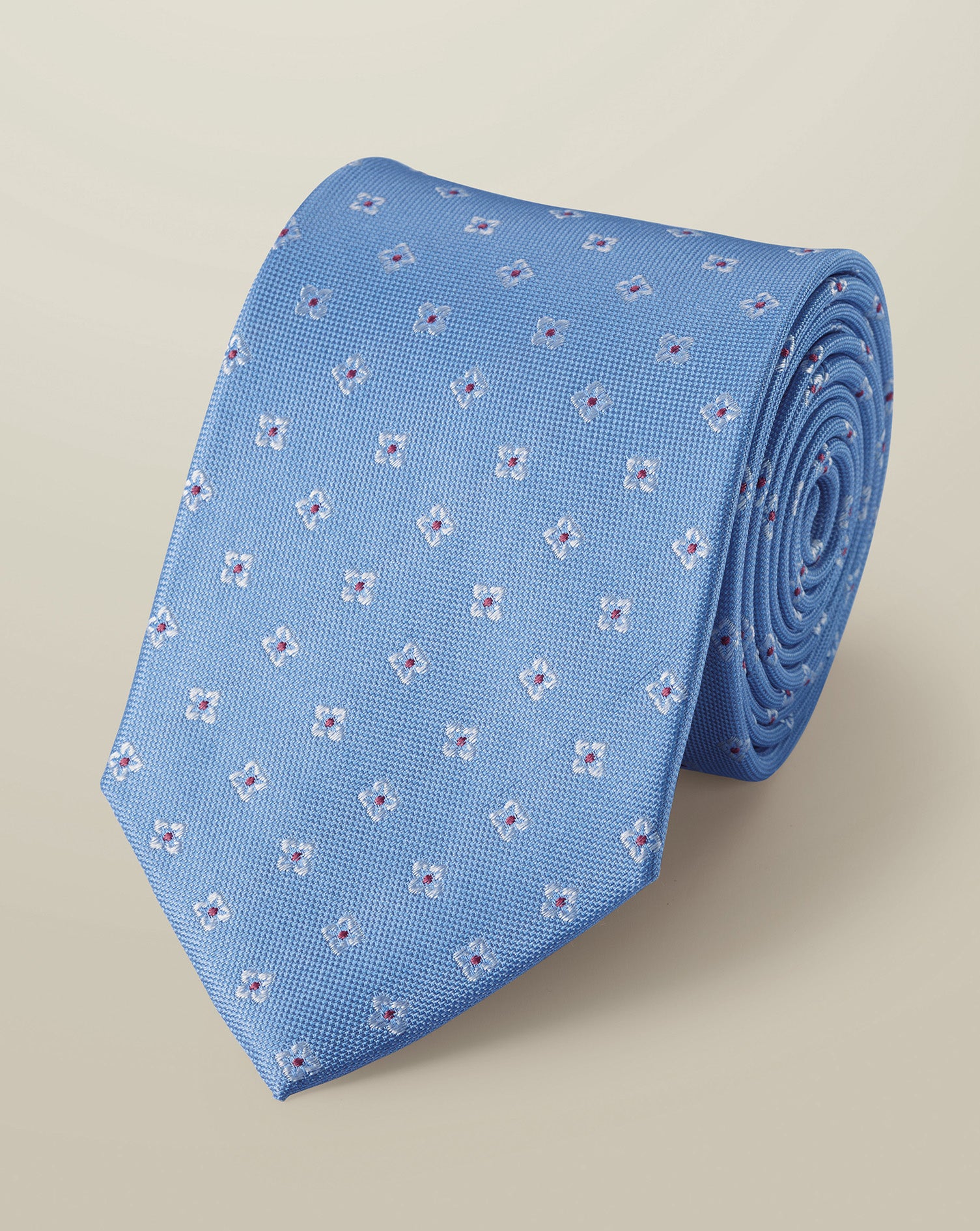 Silk Patterned Tie – Light Blue