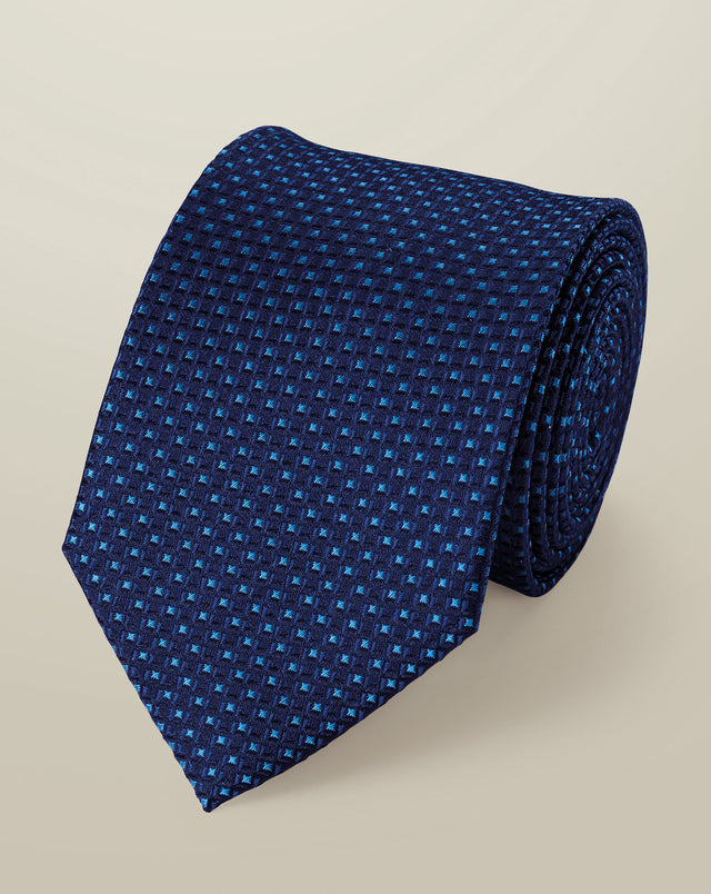 Silk Tie – Navy & Cobalt Blue
