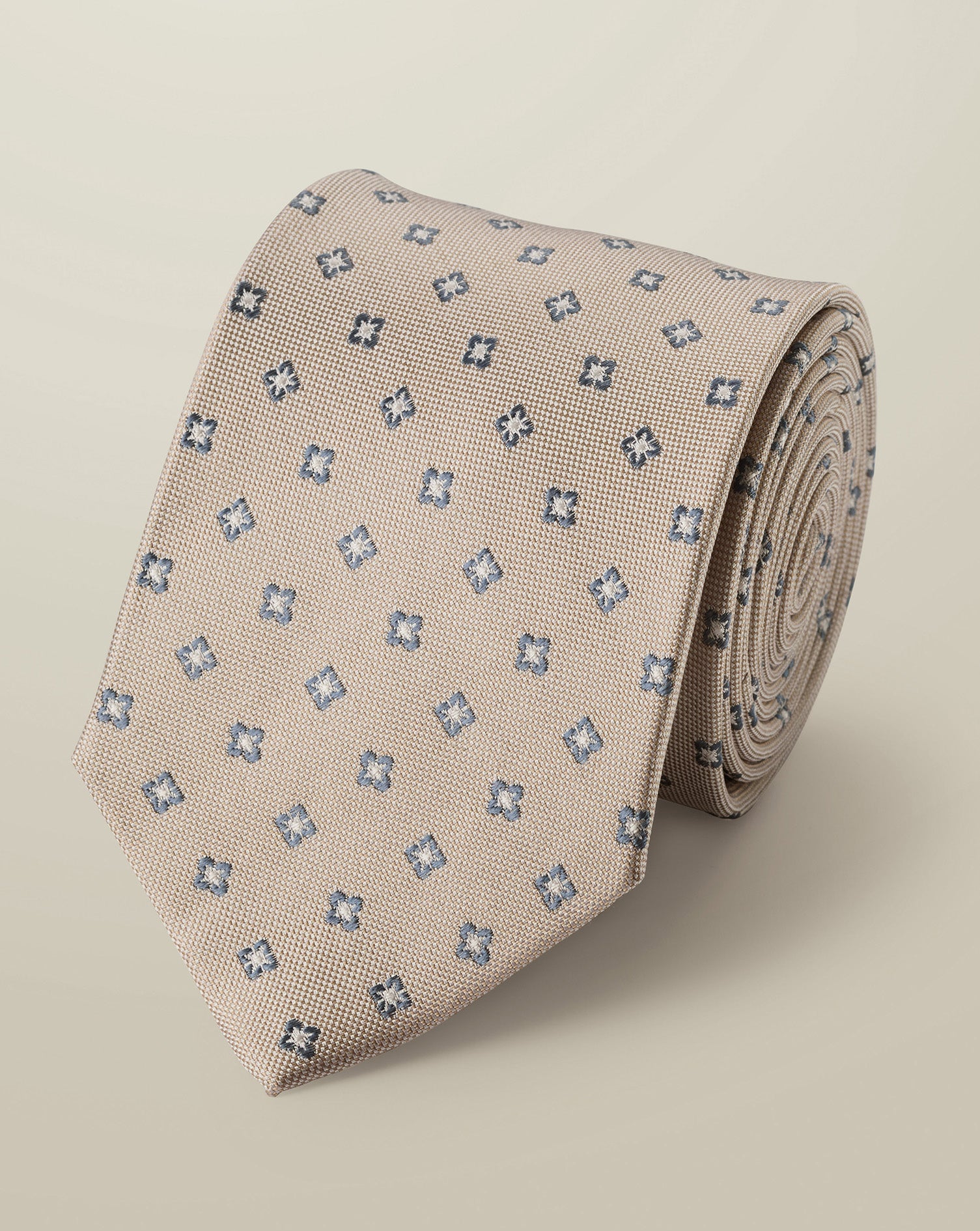 Silk Patterned Tie – Ivory
