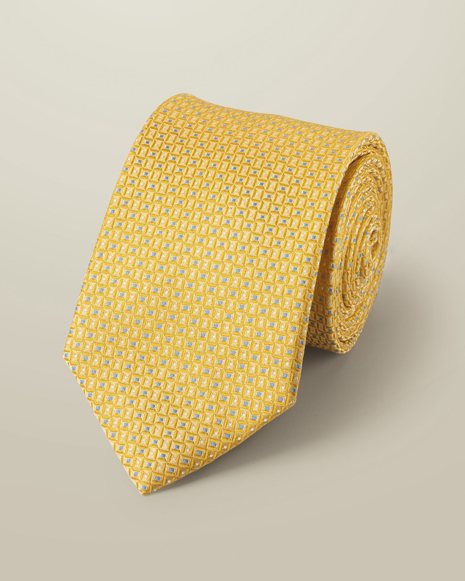 Silk Tie - Lemon and Sky Blue