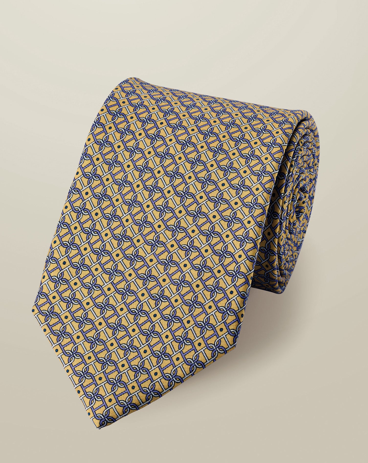 Silk Print Tie – Lemon Yellow