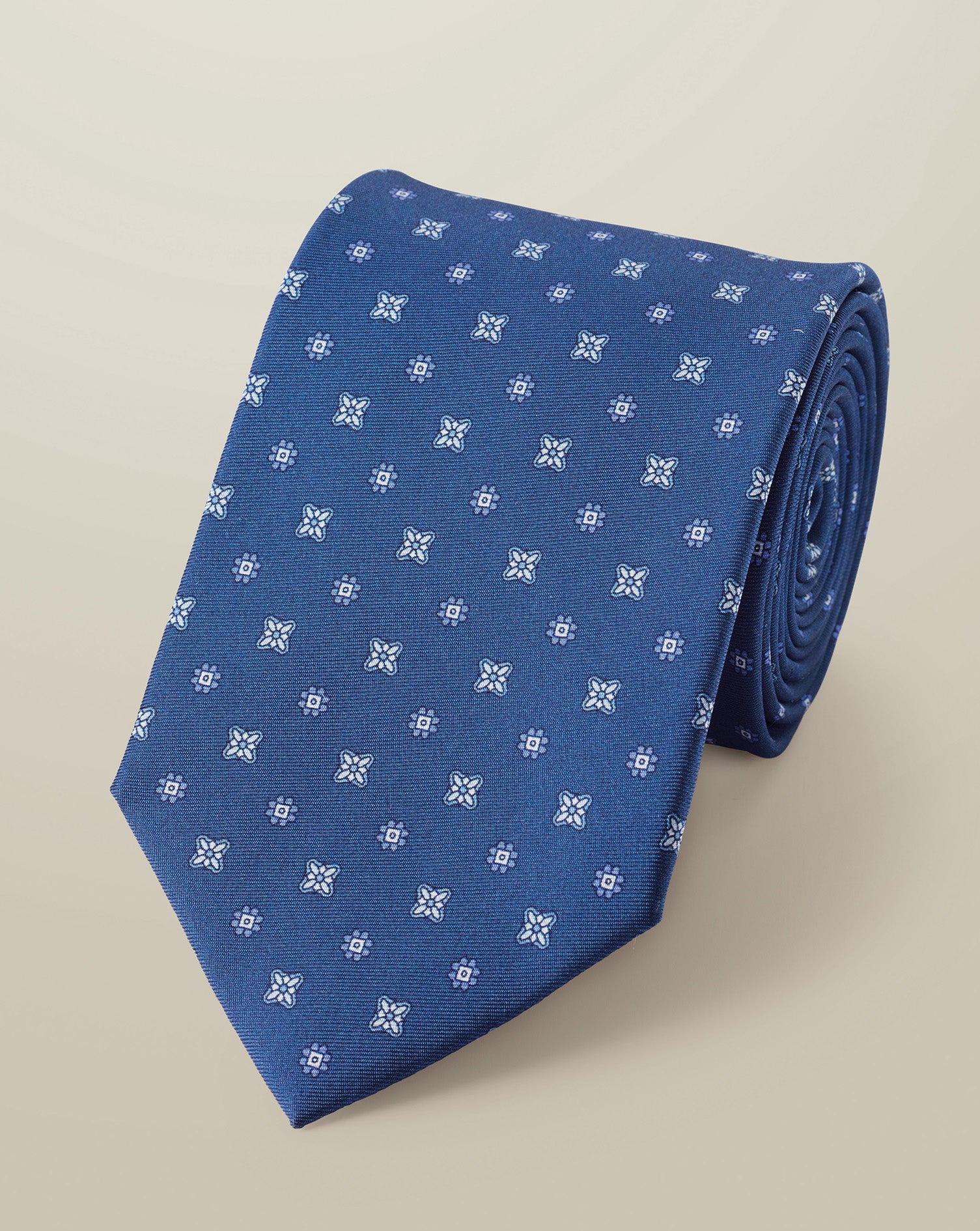 Silk Print Tie – Royal Blue